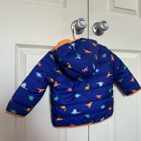 NWT Cat & Jack 12m reversible puffer Jacket with Dinosaur Print - Picture 6 of 6